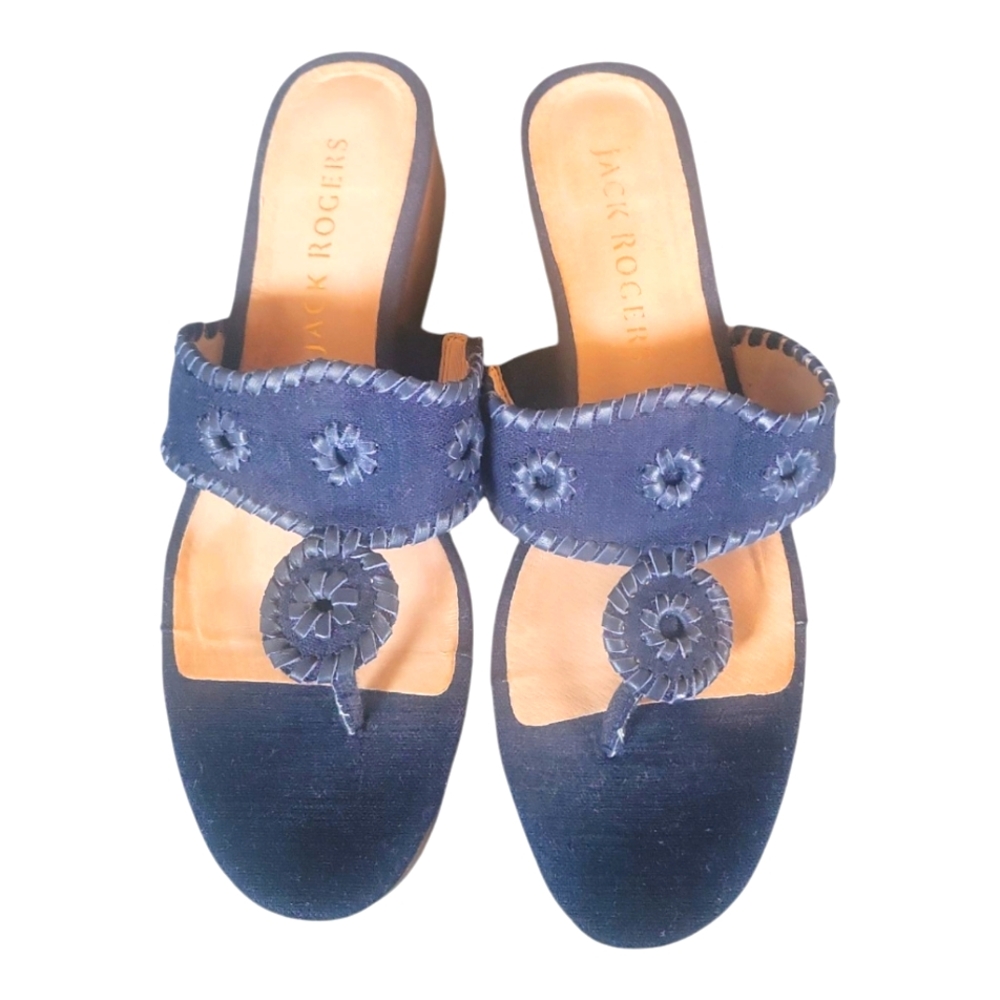 Jack Rogers Navy Blue Mules